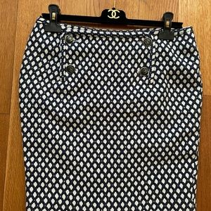 SOLD!! Chanel blue and white knee length skirt US 10